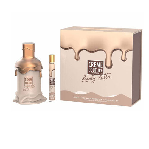LECHAMEAU CREME COUTURE LOVELY LATTE WOMEN 3.4 OZ EDP SP+0.33 OZ ROLL ON