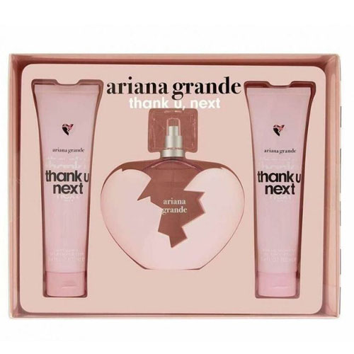 SET ARIANA GRANDE THANK U` NEXT WOMEN ( 3 PC )3.4 OZ EDP SP / 3.4 OZ BODY SOUFFLE / 4.0 OZ BODY MIST