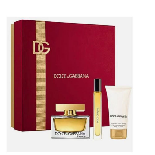 SET DOLCE & GABBANA THE ONE WOMEN ( 3 PC ) 2.37 OZ EDP /0.34 OZ EDP / 1.7 OZ BL