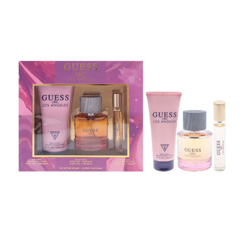 SET GUESS 1981 LOS ANGELES WOMEN ( 3 PC ) 3.4 OZ EDT SP / 6.7 OZ BL / 0.50 OZ EDT TRAVEL SP