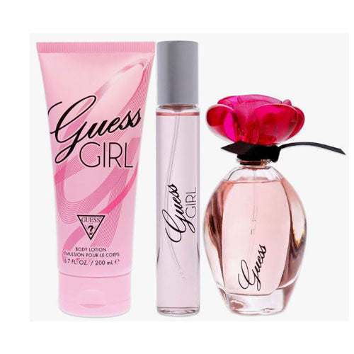 SET GUESS GIRL WOMEN ( 3PC )3.4 OZ EDT SP /6.7 OZ BL /0.50 OZ TRAVEL SP