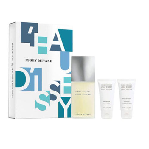 SET ISSEY MIYAKE L'EAU D'ISSEY MEN ( 3 PC ) 4.2 OZ EDT SP /1.7 OZ SG / 1.7 OZ AS