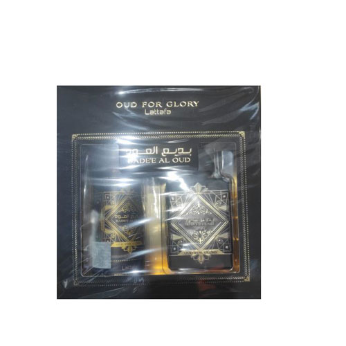 SET LATTAFA BADEE AL OUD UNISEX ( 2 PC) 3.4 OZ EDP SP / 6.76 OZ BODY SPRAY