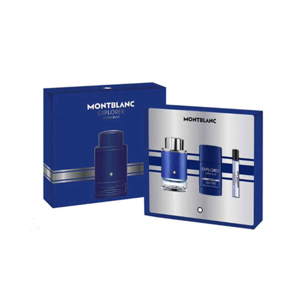 SET MONT BLANC EXPLORER ULTRA BLUE MEN ( 3 PC ) 3.4 OZ EDP SP / DEO STICK 2.5 OZ / 0.25 OZEDP SP