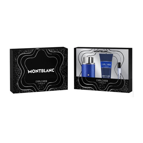 SET MONTBLANC EXPLORER ULTRA BLUE MEN ( 3 PC ) 3.4 OZ EDP SP / 3.4 OZ SG / 0.25 OZ