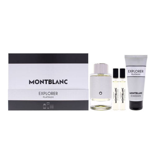 SET MONT BLANC EXPLORER PLATINUM MEN ( 4 PC ) 3.3 OZ EDP SP /3.3 OZ SG / 0.25 OZ EDP SP X2