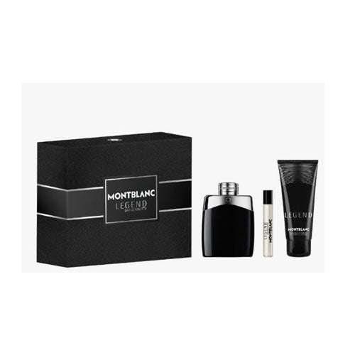 SET MONT BLANC LEGEND MEN ( 3 PC ) 3.4 OZ EDT SP /3.4 OZ SG / MINI
