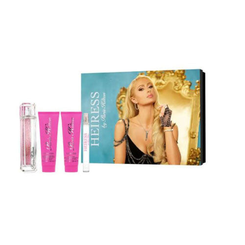 SET PARIS HILTON HEIRESS WOMEN ( 4 PC ) 3.4 OZ EDP SP / 0.34 OZ EDP SP / 3.0 OZ BL / 3.0 OZ SG