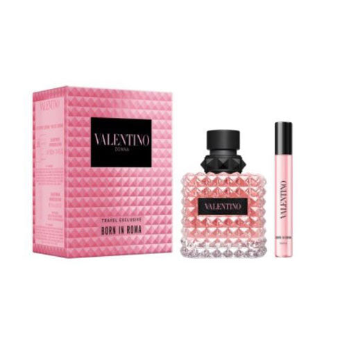 SET VALENTINO DONNA BORN IN ROMA WOMEN (2 PC ) 3.4 OZ EDP SP / 0.34 OZ EDP SP