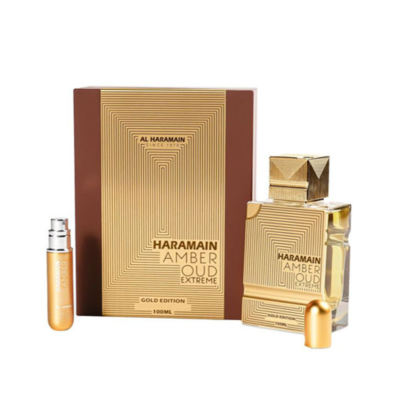 AL HARAMAIN AMBER OUD GOLD 999.9 DUBAI 3.4 OZ EXTRAIT DE PARFUM+ REFILLABLE ATOMISER