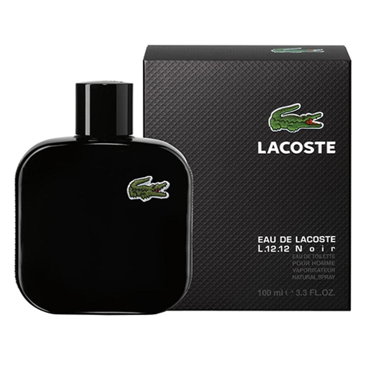 LACOSTE L.12.12 EAU NOIR (BLACK) MEN 3.4 OZ. EDT SP