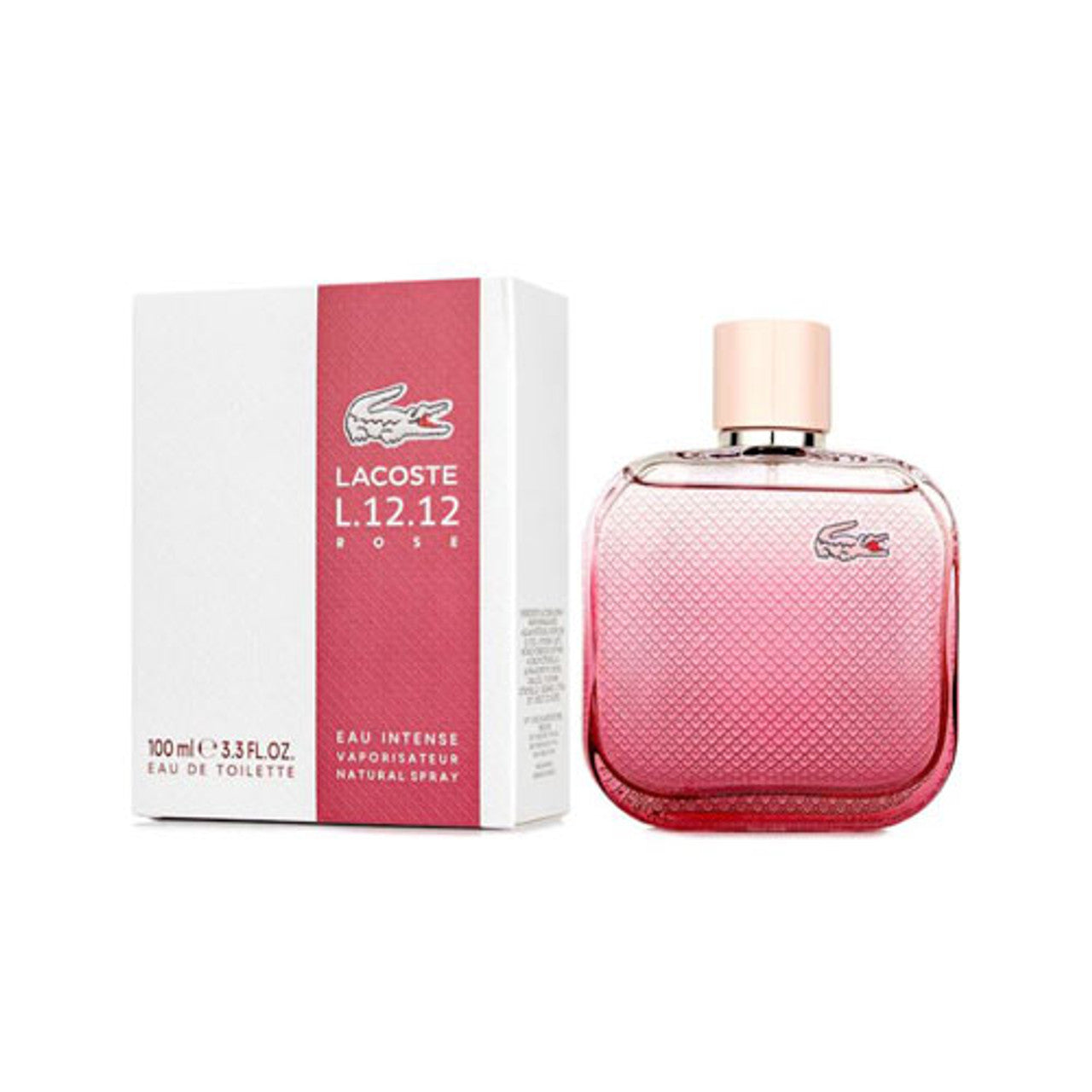 LACOSTE L.12.12 ROSE EAU INTENSE WOMEN 3.4 OZ EDT SP ( NEW UPC )