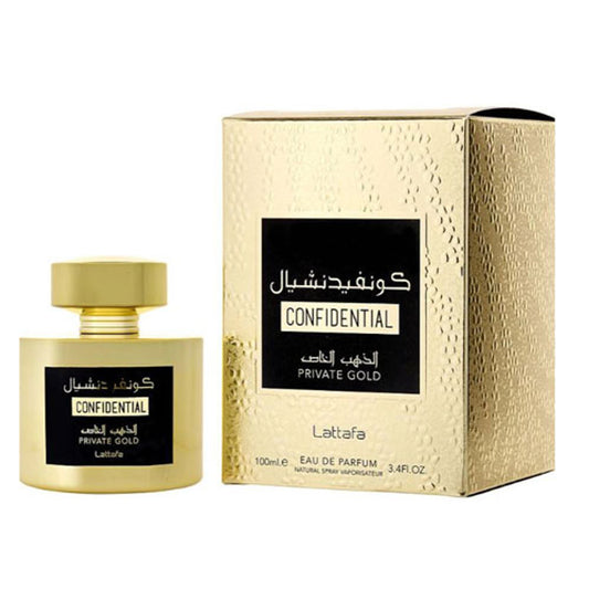 LATTAFA CONFIDENTIAL PRIVATE GOLD UNISEX 3.4 OZ EDP SP