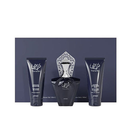 SET AFNAN TURATHI MEN ( 3 PC )3.0 OZ EDP SP / 3.4 OZ SG /3.4 OZ ASB