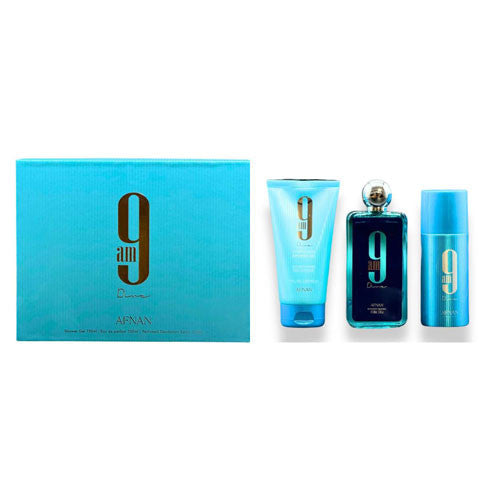 SET AFNAN 9AM DIVE MEN ( 3PC ) 3.4 OZ EDP SP / 5.0 OZ SHOWER GEL / 5.0 OZ DEO