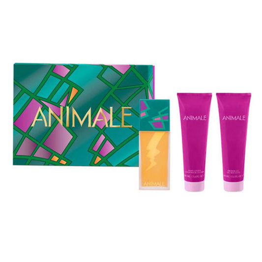 SET ANIMALE WOMEN ( 3 PC SET) 3.4 OZ. EDP/ 3.4 OZ. GEL / 3.4 OZ. BL