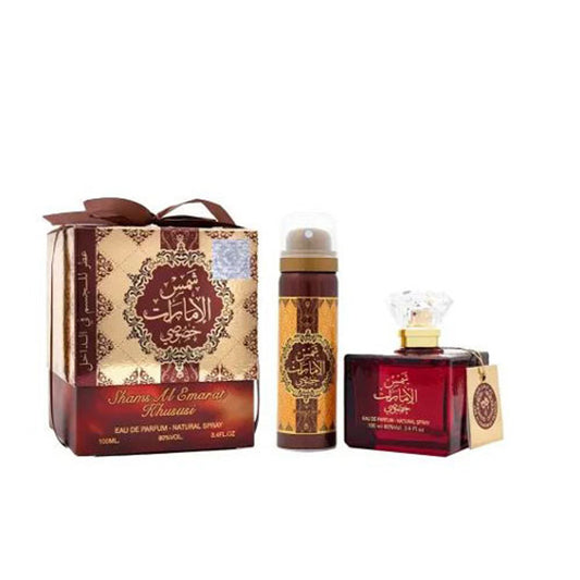 SET ARD AL ZAAFARAN AL EMARAT KHUSUSI UNISEX ( 2 PC ) 3.4 OZ EDP SP/DEO