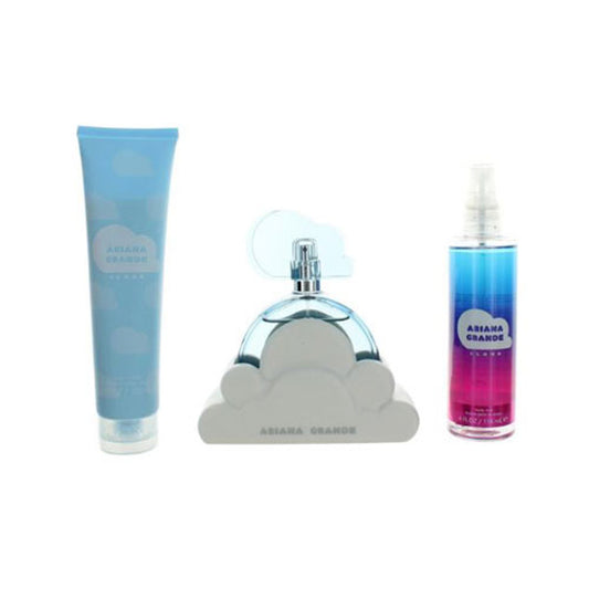 SET ARIANA GRANDE CLOUD WOMEN ( 3 PC ) 3.4 OZ EDP SP / 3.4 OZ BODY SOUFFLE / 4.0 OZ BM