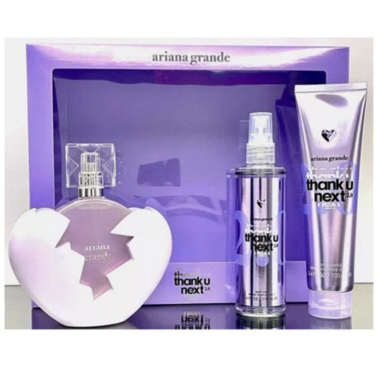 SET ARIANA GRANDE THANK U NEXT 2.0 WOMEN ( 3 PC )3.4 OZ EDP SP / 3.4 OZ BODY SOUFFLE / 4.0 OZ BODY MIST