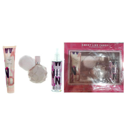 SET ARIANA GRANDE SWEET LIKE CANDY WOMEN ( 3 PC ) 3.4 OZ EDP SP / 3.4 OZ BODY SOUFFLE / 4.0 OZ BODY MIST