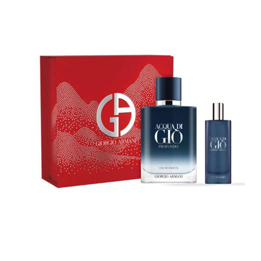 SET ARMANI ACQUA GIO PROFONDO ( 2 PC )3.4 OZ EDP SP/0.5 OZ RED BOX