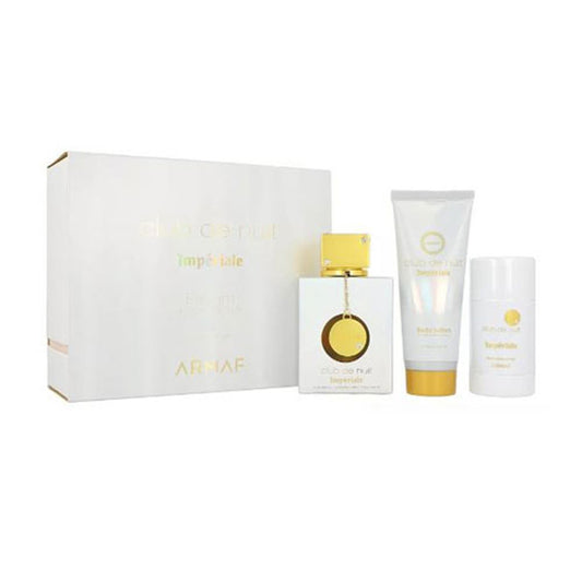 SET ARMAF CLUB DE NUIT IMPERIAL WOMEN ( 3 PC ) 3.6 OZ EDP SP / 3.4 OZ BL / DEO 2.5 OZ