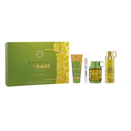 SET ARMAF ODYSSEY TIRANT MEN( 4 PC ) 3.4 OZ EDP SP / 3.4 OZ SG / 8.4 OZ SHAMPOO / 1.7 OZ BODY SPRAY