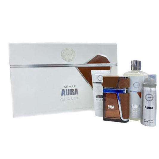SET ARMAF AURA MEN ( 4 PC )3.4 OZ EDT SP