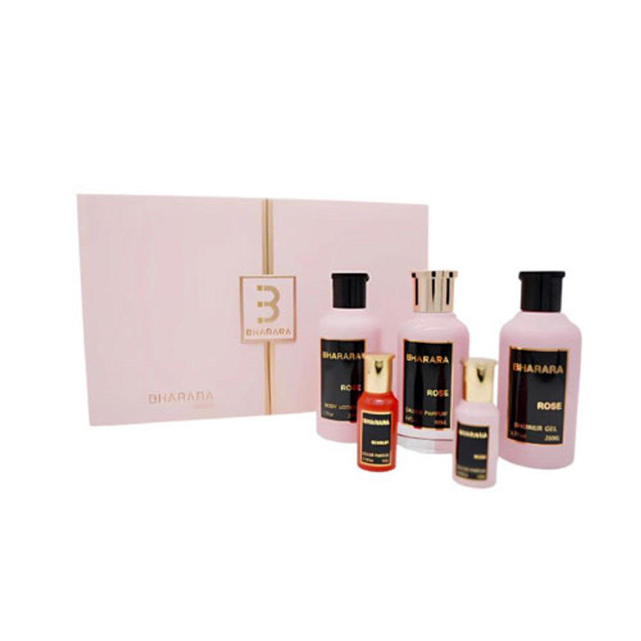 SET BHARARA ROSE WOMEN (5 PC ) 3.4 OZ EDP SP / 6.7 OZ BL / 6.7 OZ SG /0.34 OZ EDP X 2