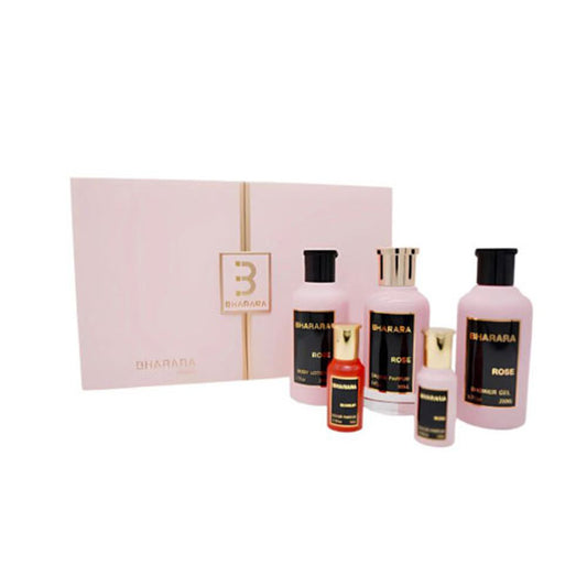 SET BHARARA ROSE WOMEN (5 PC ) 3.4 OZ EDP SP / 6.7 OZ BL / 6.7 OZ SG /0.34 OZ EDP X 2