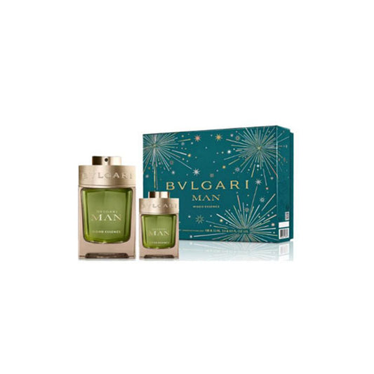 SET BVLGARI MAN WOOD ESSENCE ( 2 PC ) 3.4 OZ EDP SP / 0.50 OZ EDP SP