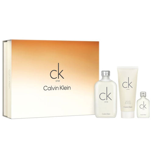 SET CALVIN KLEIN ONE UNISEX (3 PC ) 3.4 OZ EDT /3.4 OZ BODY WASH / 0.50 OZ MINI