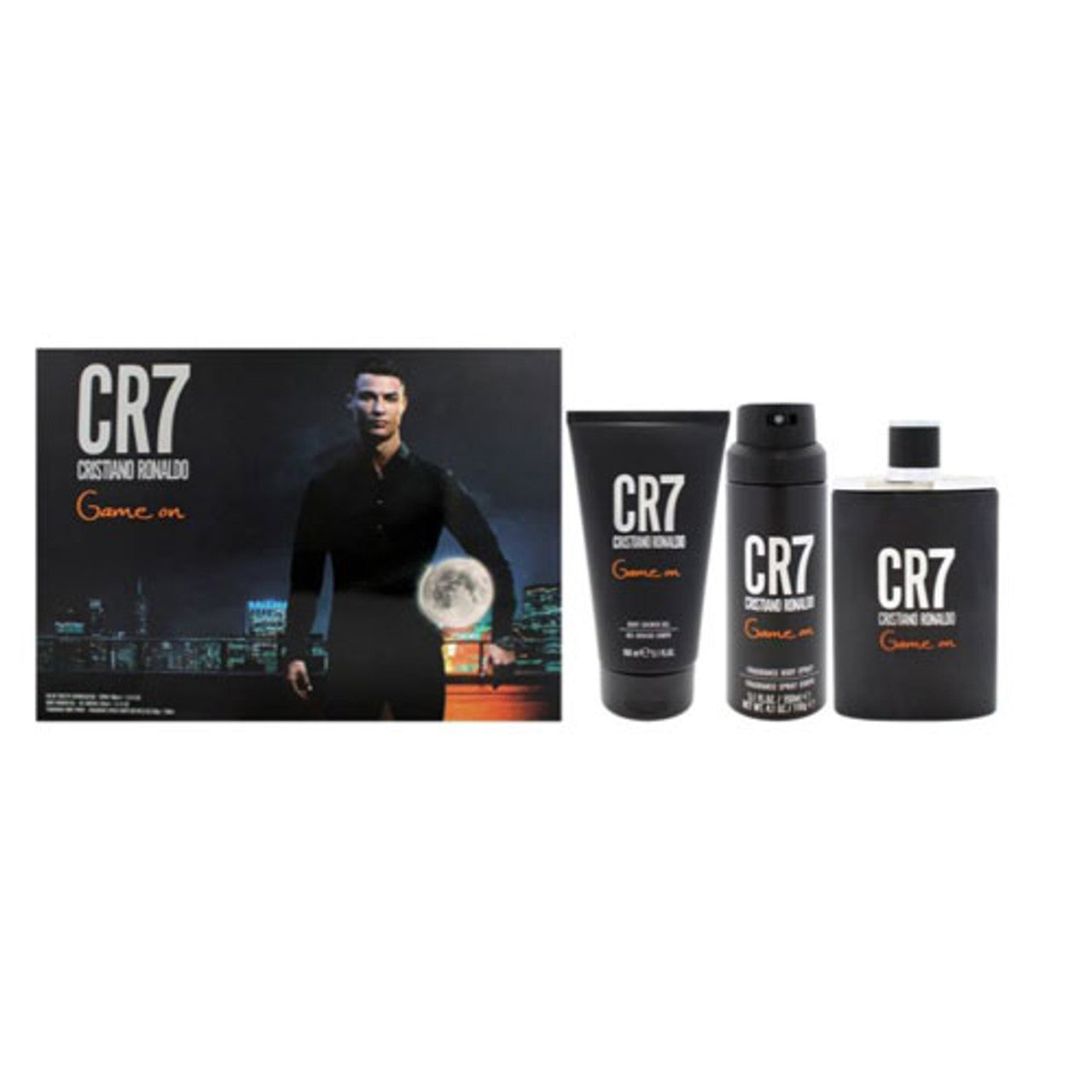 SET CRISTIANO RONALDO CR7 GAME ON MEN ( 3 PC ) 3.4 OZ EDT SP / 5.1 OZ SG /5.1 OZ BS