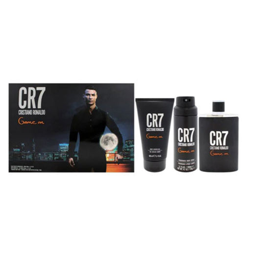 SET CRISTIANO RONALDO CR7 GAME ON MEN ( 3 PC ) 3.4 OZ EDT SP / 5.1 OZ SG /5.1 OZ BS