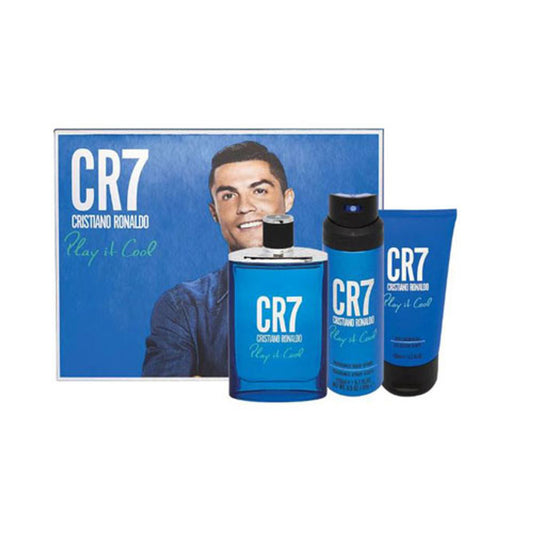 SET CRISTIANO RONALDO CR7 PLAY IT COOL MEN ( 3 PC ) 3.4 OZ EDT SP / 5.1 OZ BS / 5.1 OZ SG