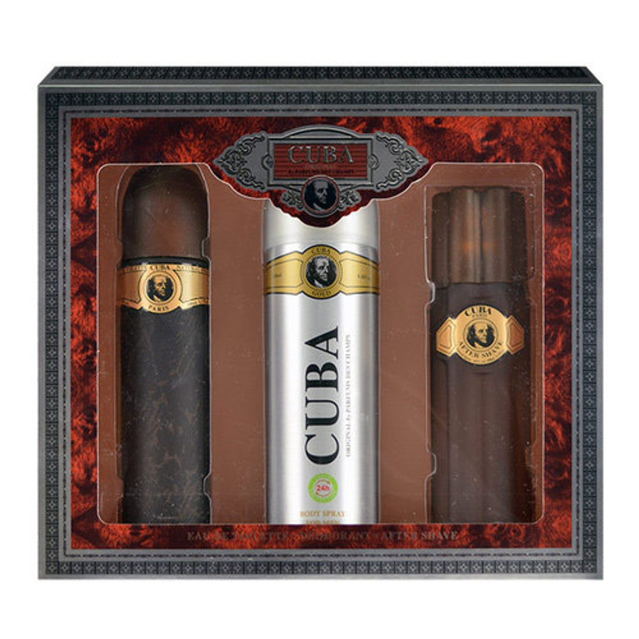 SET CUBA GOLD MEN (3 PC SET) 3.3 OZ EDT 3.3 OZ AS, 6.8 BODY SP