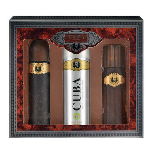SET CUBA GOLD MEN (3 PC SET) 3.3 OZ EDT 3.3 OZ AS, 6.8 BODY SP