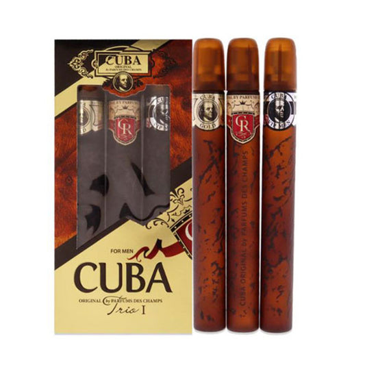 SET CUBA TRIO 1 MEN (3 PC ) 1.17 OZ EDT SP (CUBA GOLD,CUBA ROYAL,CUBA VIP)