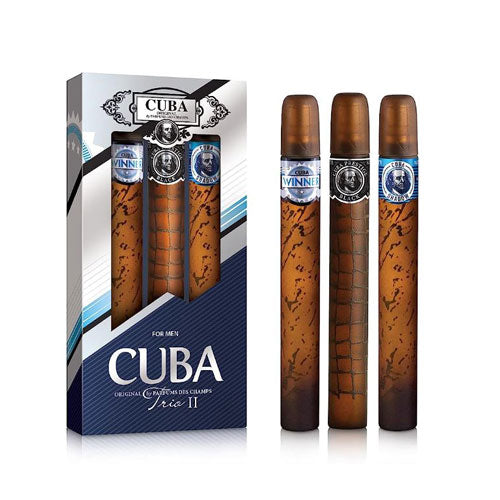 SET CUBA TRIO 2 MEN ( 3PC )1.17 OZ EDT SP (CUBA WINTER,CUBA SHADOW,CUBA PRESTIGE BLACK)