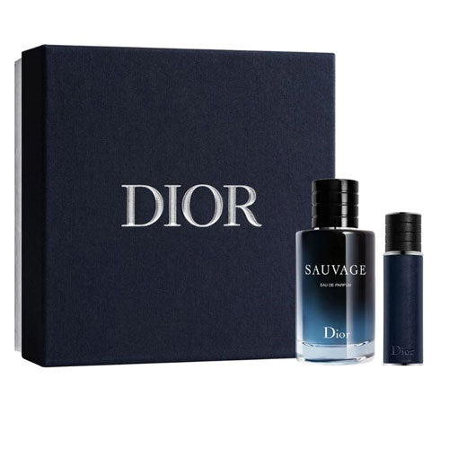 SET DIOR SAUVAGE MEN  2 PC ) 3.4 OZ EDP SP / 0.34 OZ EDP SP