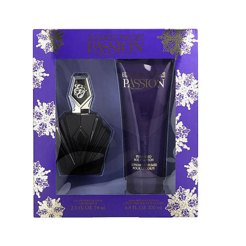 SET ELIZABETH TAYLOR PASSION WOMEN (2 PC )2.5 OZ EDT SP / 6.8 OZ BL
