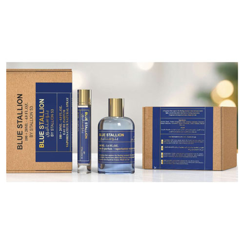 SET EMPER BLUE STALLION MEN ( 2 PC ) 3.4 OZ EDP SP /0.6 OZ EDP SP