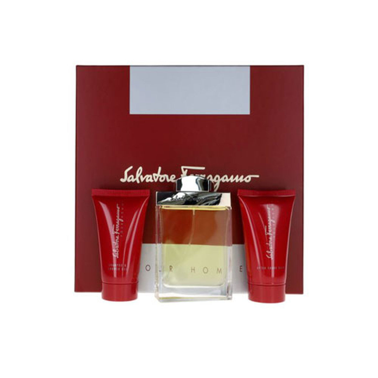 SET SALVATORE FERRAGAMO-F MEN ( 3PC )3.4 OZ EDT SP /2.5 OZ SG / 2.5 OZ A/S BALM
