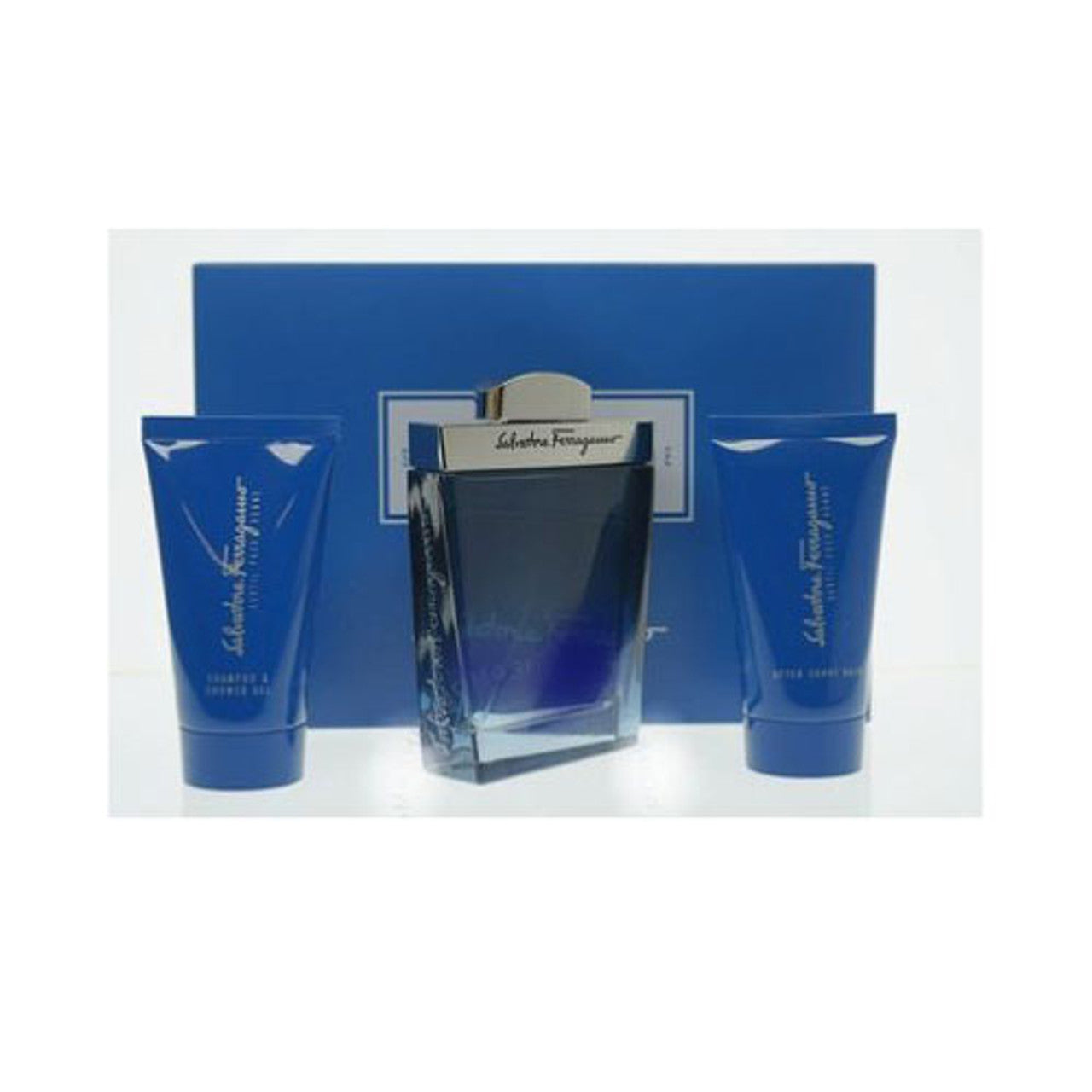 SET SALVATORE FERRAGAMO SUBTIL MEN ( 3PC)3.4 OZ EDT SP / 2.5 OZ SHAMPOO&S/G / 2.5 OZ A/S BALM