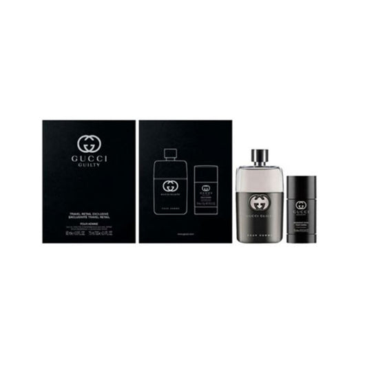 SET GUCCI GUILTY MEN ( 2 PC ) 3.0 OZ EDT SP / 0.25 OZ DEO STICK