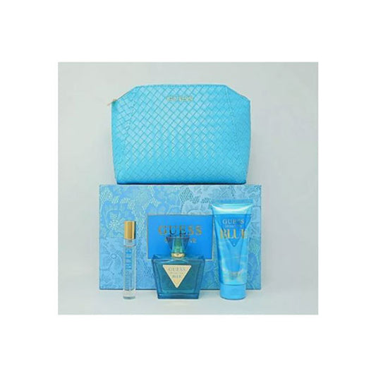SET GUESS SEDUCTIVE BLUE WOMEN ( 4 PC )2.5 OZ EDT SP / 3.4 OZ BL / 0.50 OZ EDT SP / POUCH