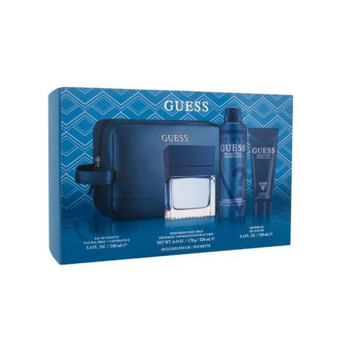 SET GUESS SEDUCTIVE HOMME BLUE MEN ( 4 PC )3.4 OZ EDT SP /6.0 OZ DS/3.4 OZ SG/ POUCH