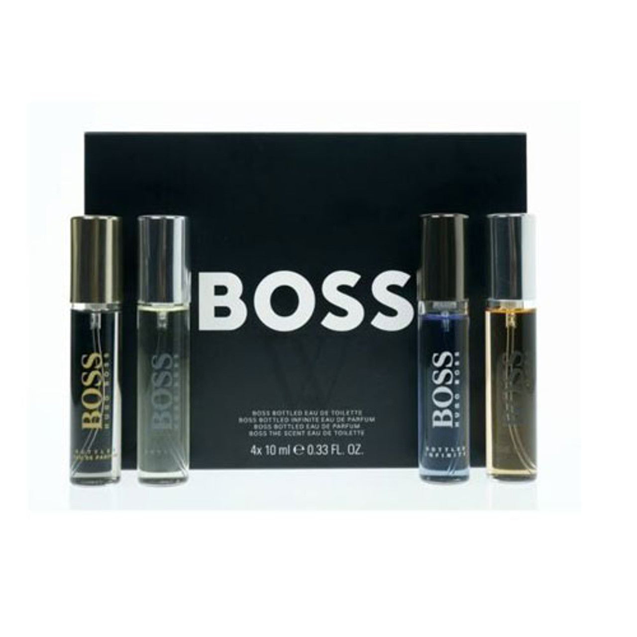 SET HUGO BOSS MEN ( 4 PC ) 4 X 0.3 OZ (BOTTLED EDT/BOTTLED INFINITE EDP/BOTTLED EDP /THE SCENT EDT