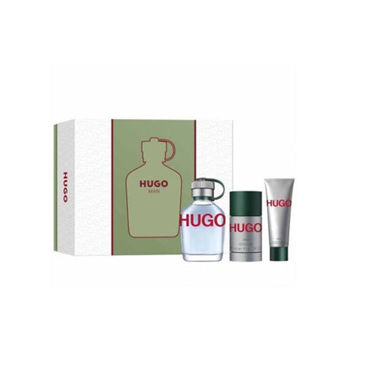 SET HUGO BOSS MEN ( 3 PC ) 4.2 OZ EDT SP / SG 1.6 OZ / DEODORANT 2.4 OZ