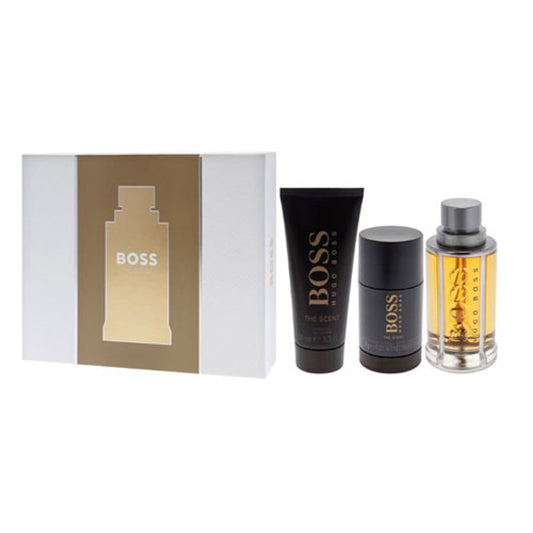 SET HUGO BOSS THE SCENT MEN ( 3 PC ) 3.3 OZ EDT SP / SG 3.3 OZ / DEODORANT 2.4 OZ